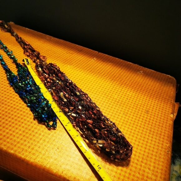 Multi Strand Braided Fabric Necklace Pair - Picture 16 of 17